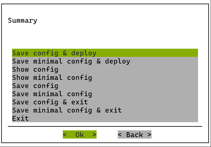 Choose save config & deploy