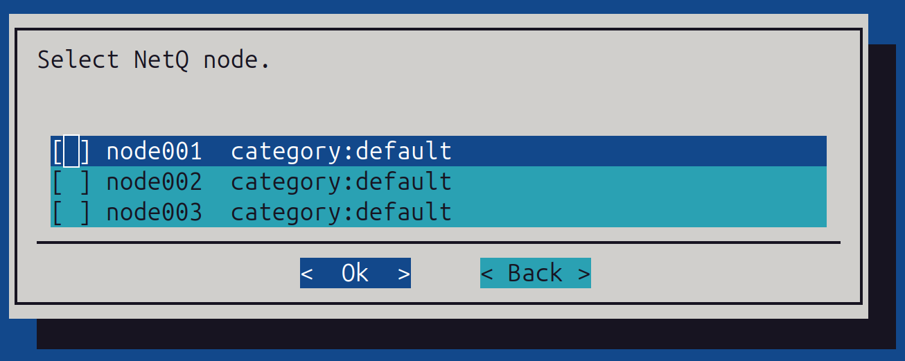 Node selection screen showing 3 nodes option