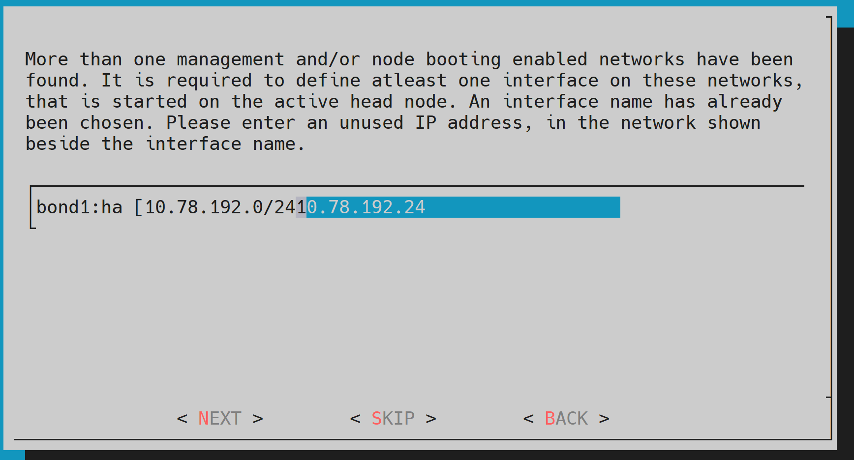 Bond1 VIP configuration