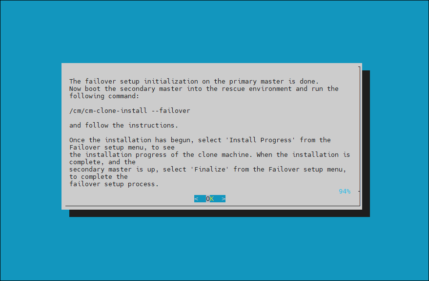 Installation completion dialog