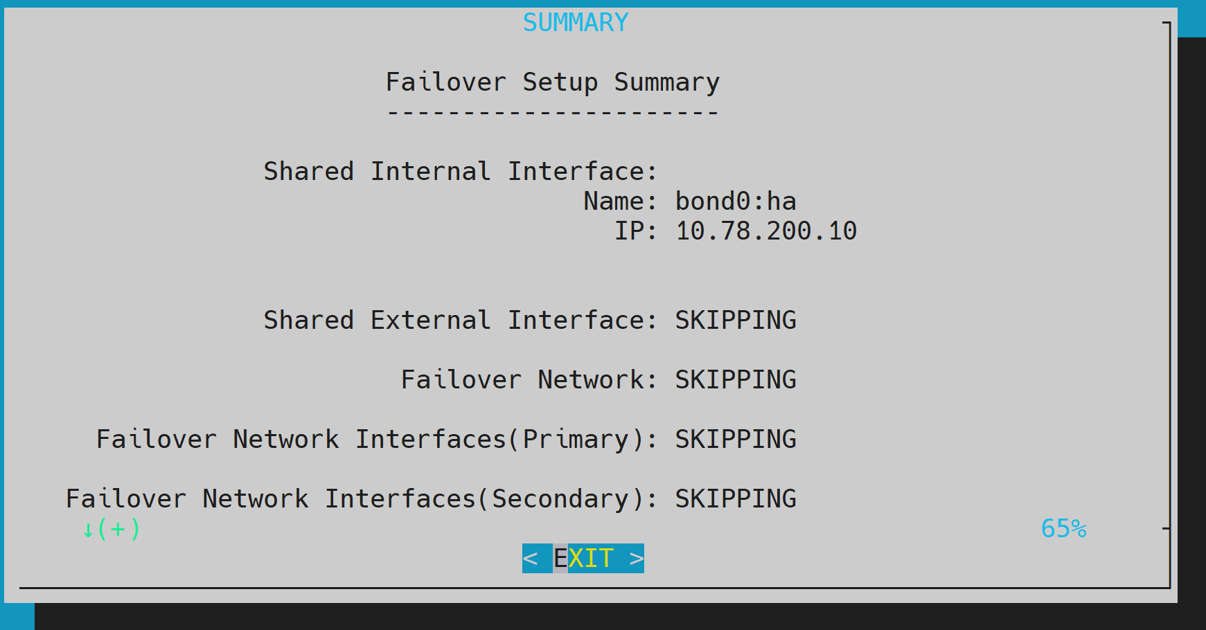 Configuration summary