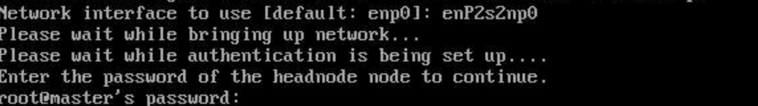 Headnode password prompt