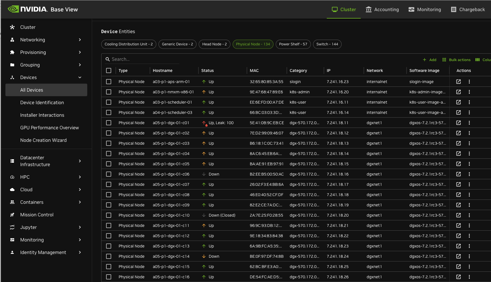 Base View Devices list