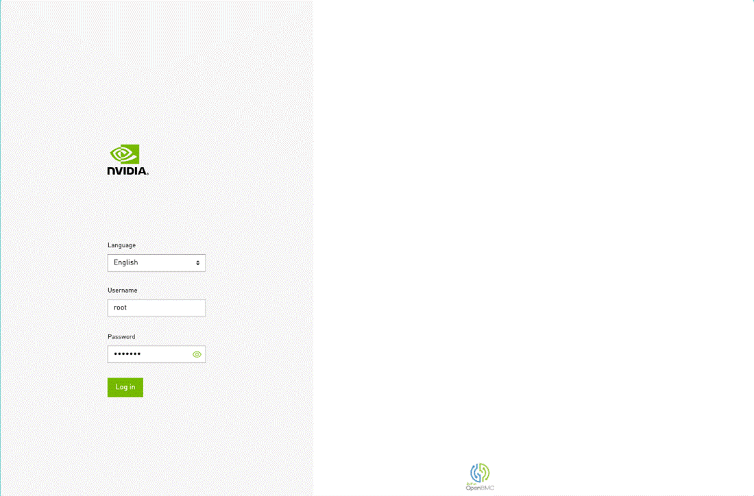 BMC Web Interface Login Screen