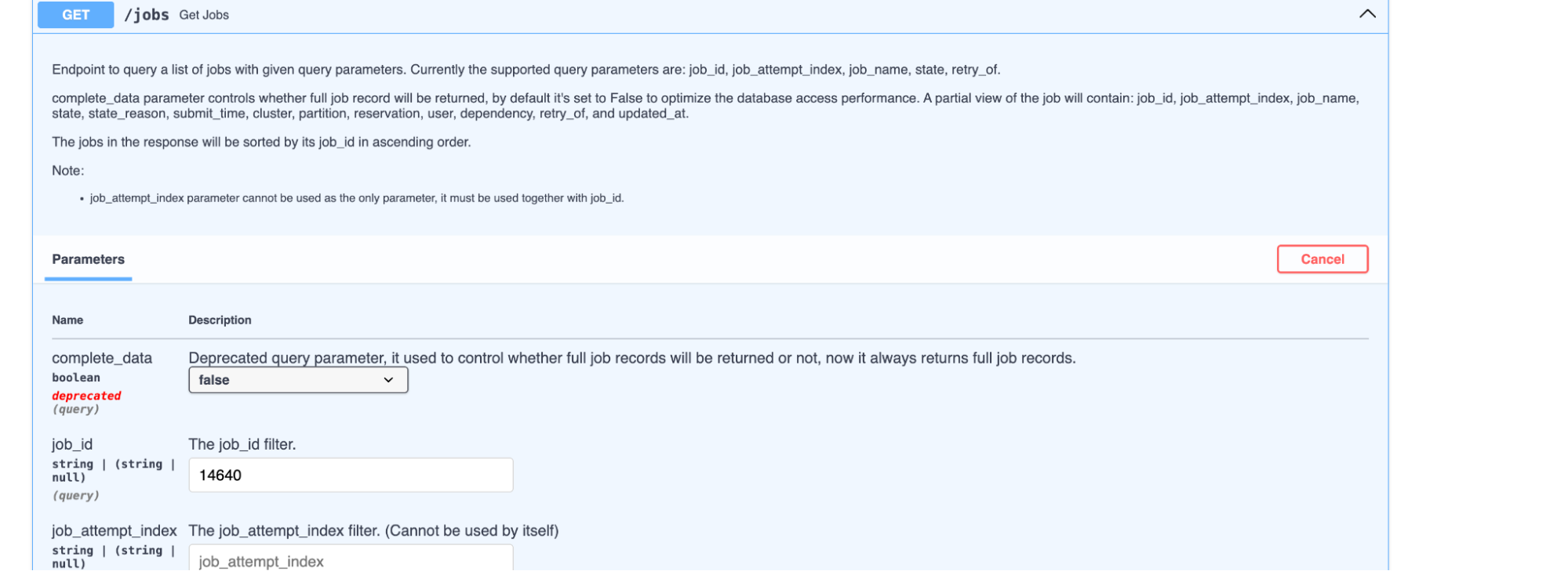 Job Manager Interface