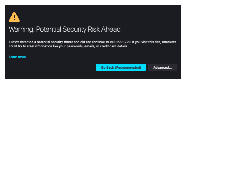 VST security warning on Firefox