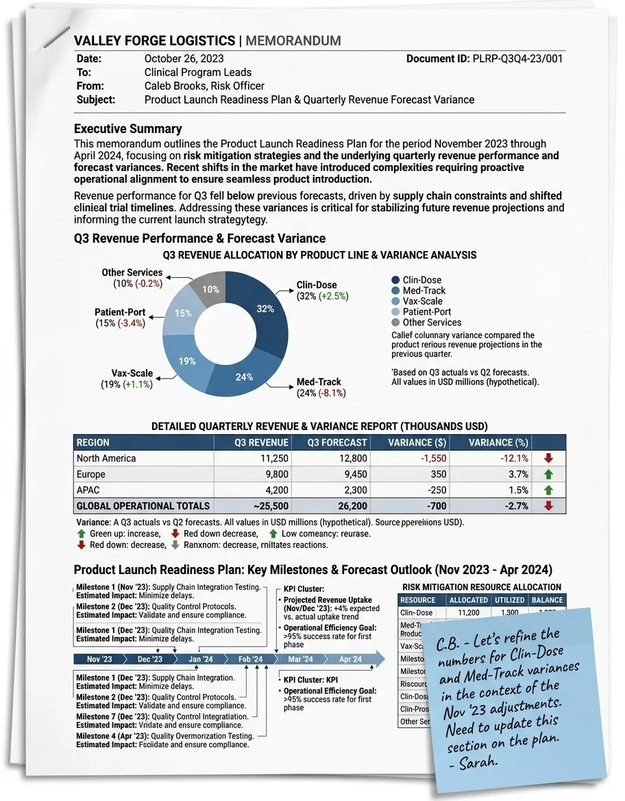 Synthetic rich business document page