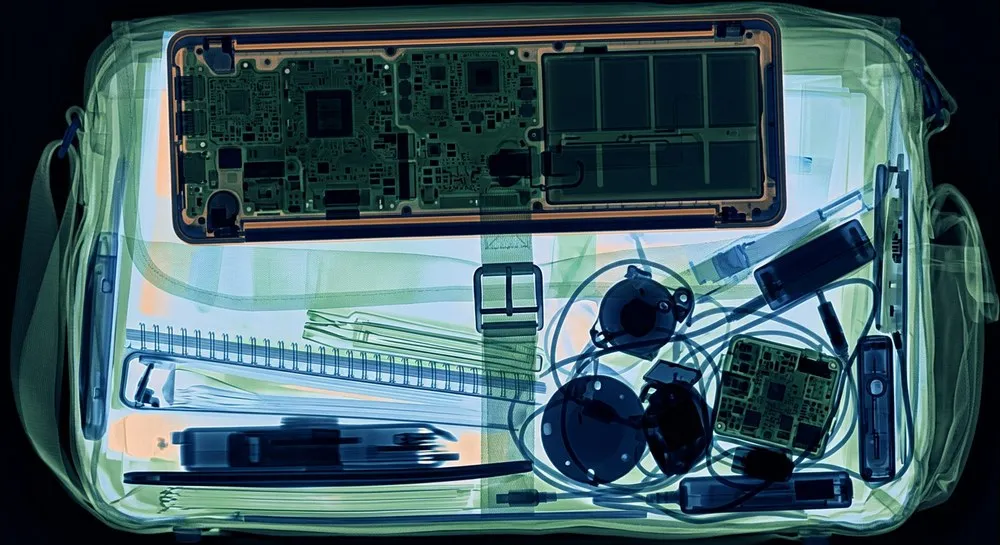 Synthetic airport security scan-style image
