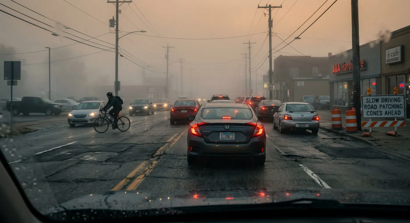 Autonomous vehicle ego-camera traffic scene