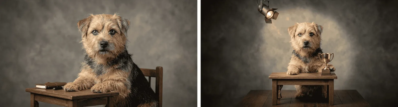 Before and after funny pet image edit