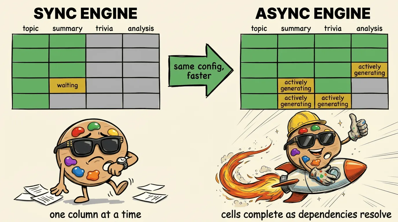 From sequential columns to parallel task execution
