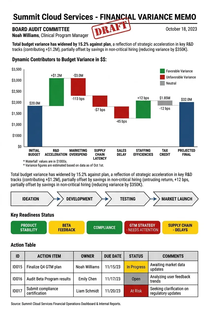Synthetic rich business document page