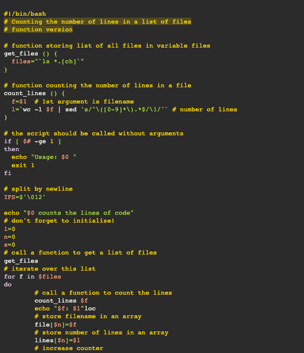 Screenshot of the a11y-high-contrast-dark theme in a bash script
