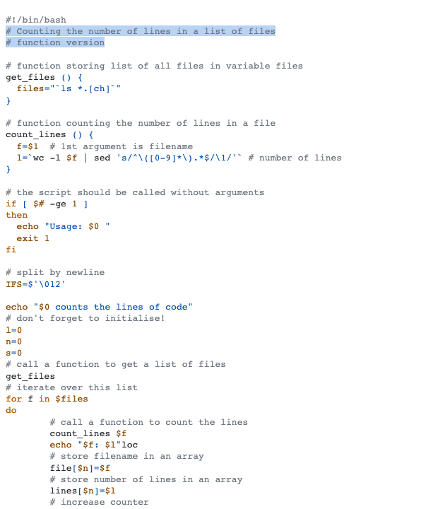Screenshot of the github-light-colorblind theme in a bash script