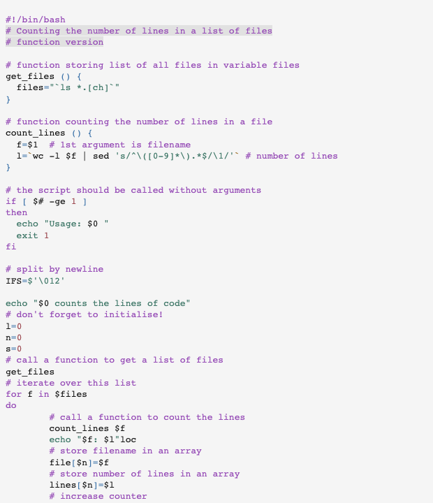 Screenshot of the gotthard-light theme in a bash script