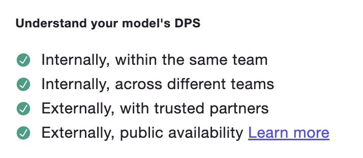 Recommended use cases based on DPS