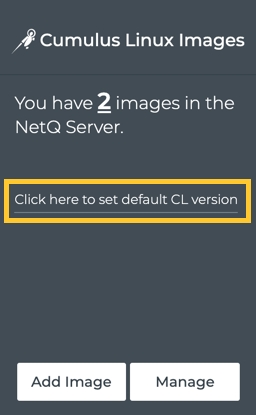 card highlighting link to set default CL version