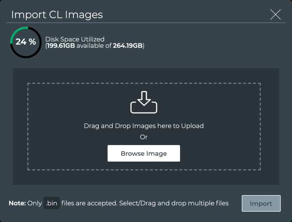 dialog prompting the user to import the CL image