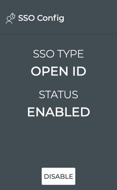 sso configuration card with enabled status