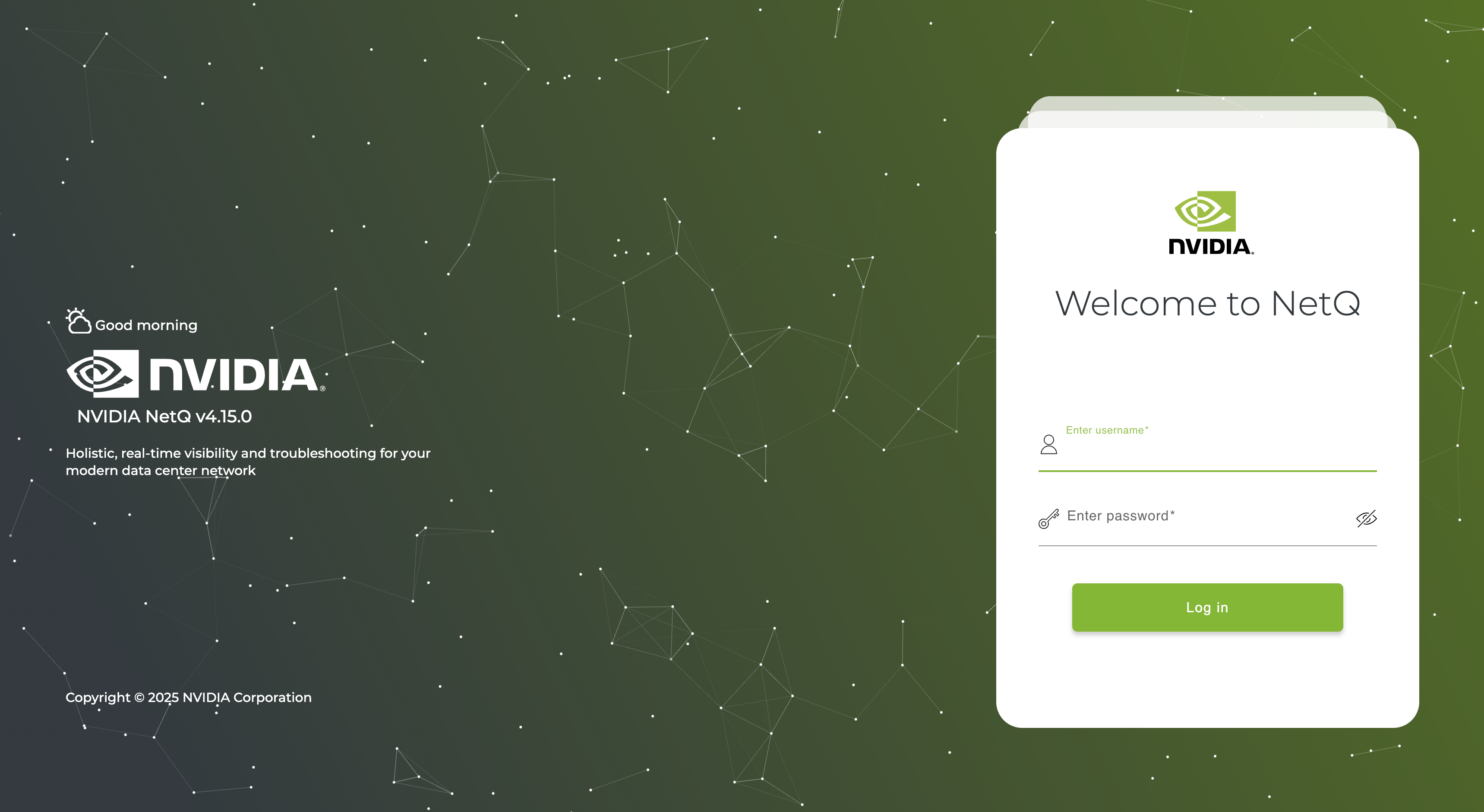 NetQ login screen