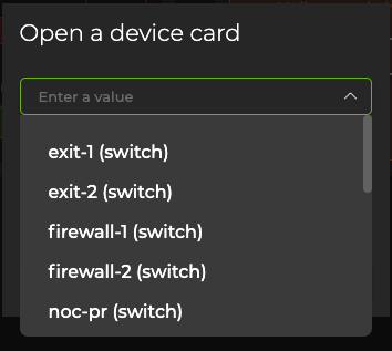 dropdown displaying switches