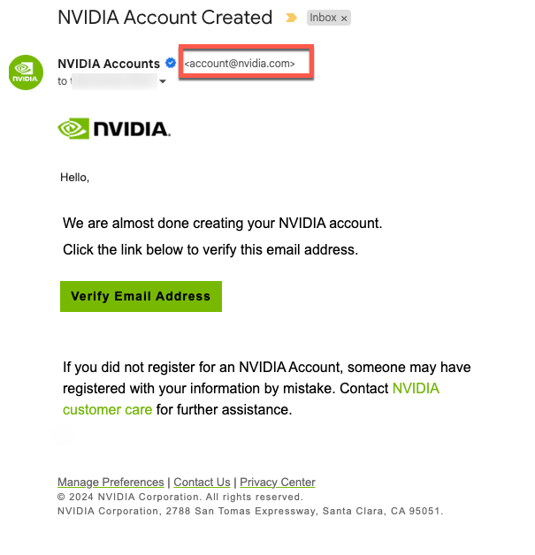 Account created email