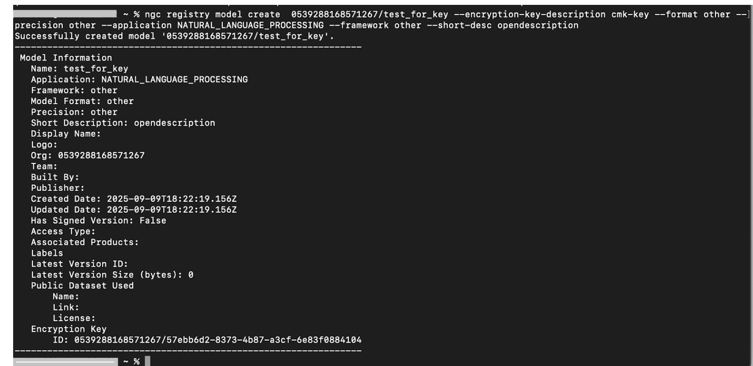 Command to create a new encryption key