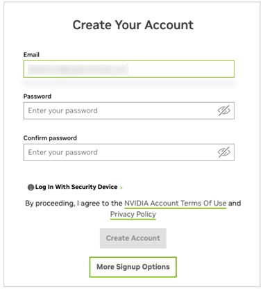 Create Identity Account