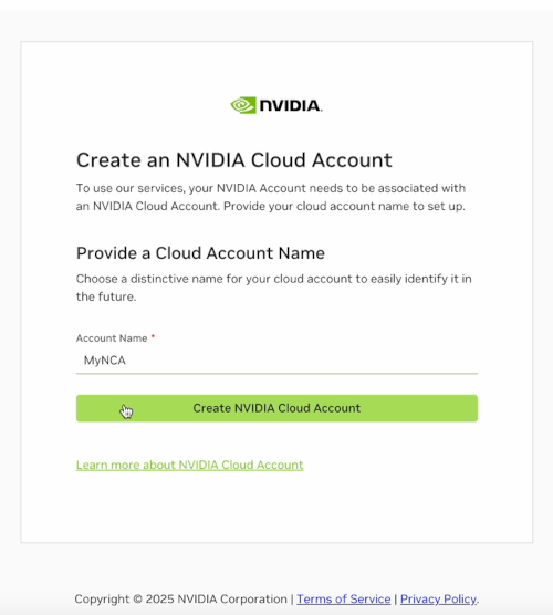 Create NCA Dialog