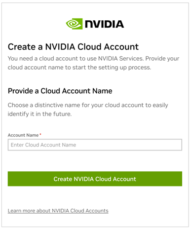 Create NVIDIA Cloud Account