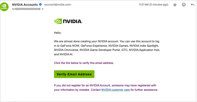 Email Verification Identity Account