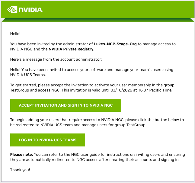 External User Group Email Invitation Test Organization