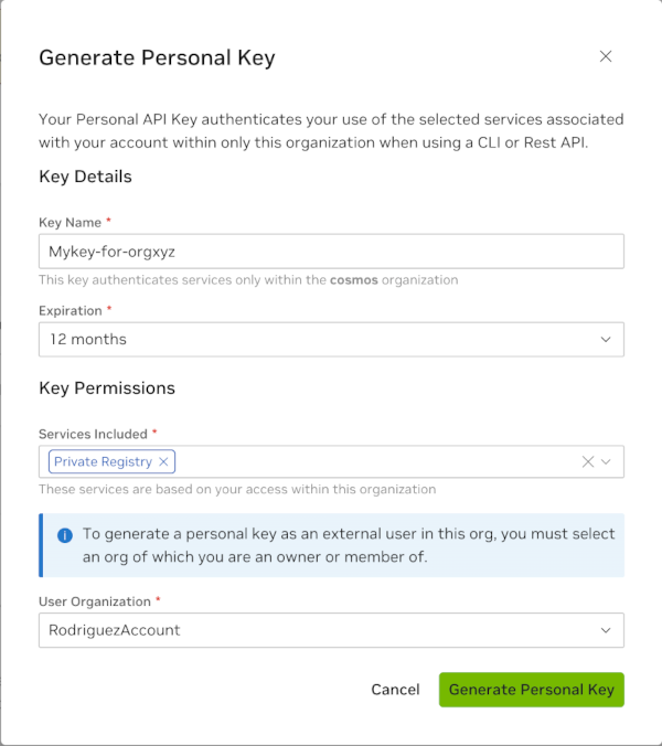 Generate Personal Key