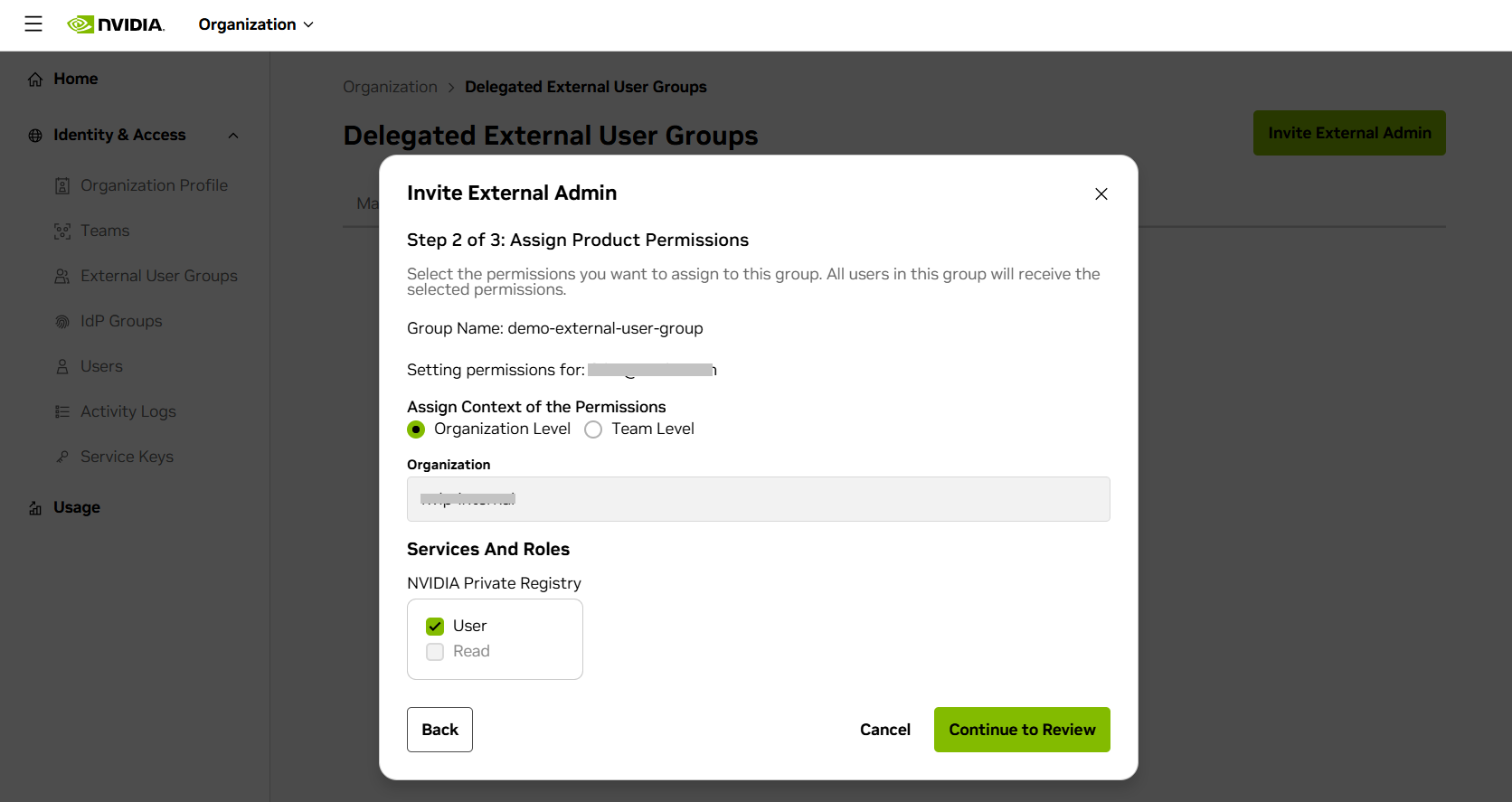 Assign Delegated EUG Permissions