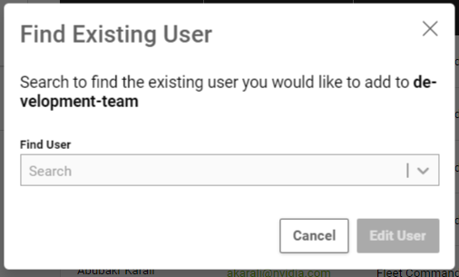 NGC find existing user