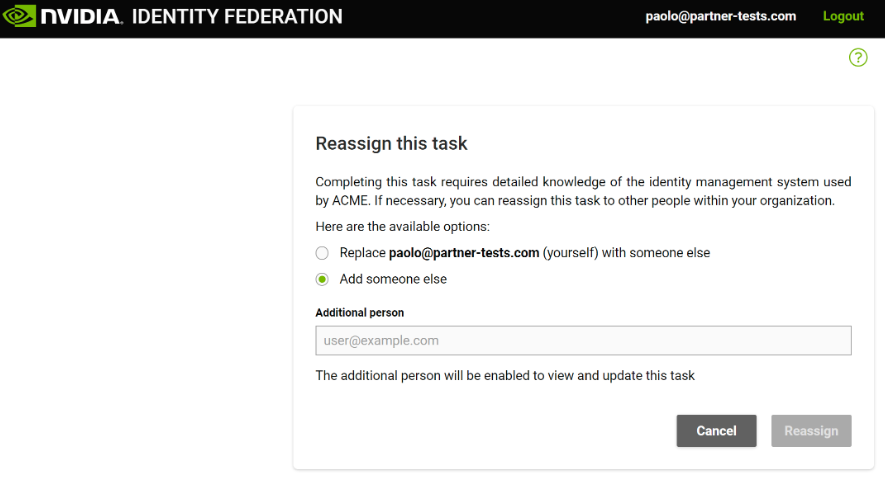 NGC ID Federation Reassign