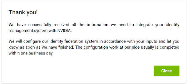 NGC ID Federation Success