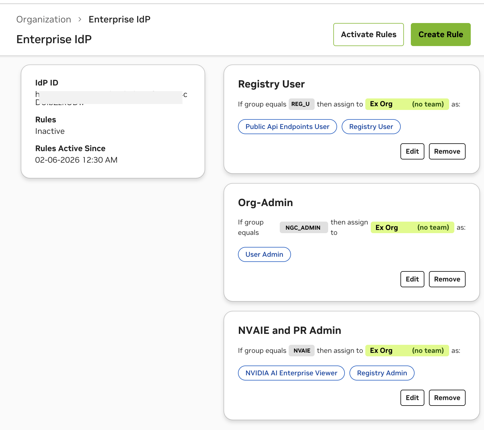 NGC IDP Enterprise Rules