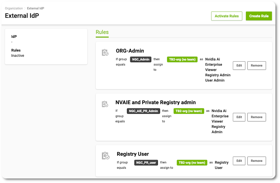 NGC IDP External Rules