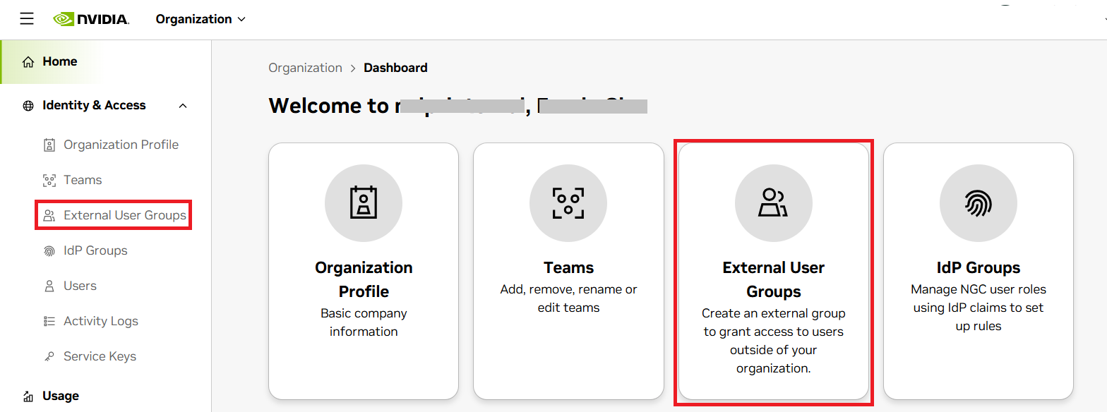 Create Managed External User Group