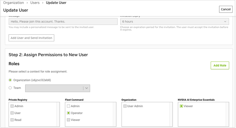 NGC Organization Users Update