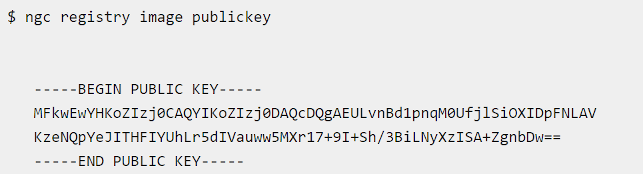 NGC public key CLI command