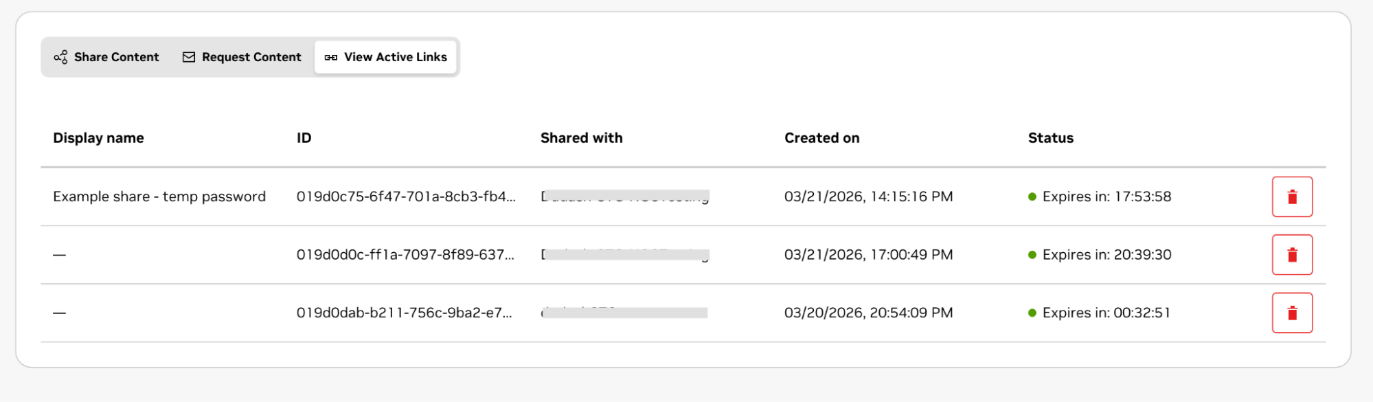 NGC Secure Share View Links