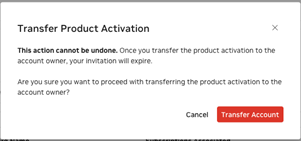 NGC Transfer Product Activation Confirm
