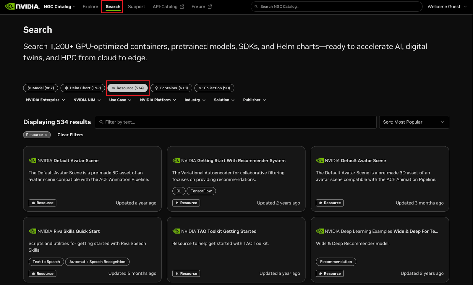NGC resources page