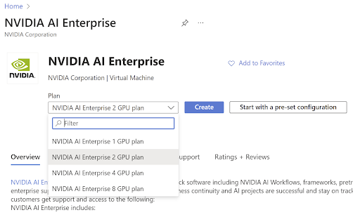 Azure NVIDIA AI Enterprise Pricing Plan