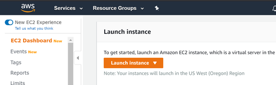 AWS launch instance