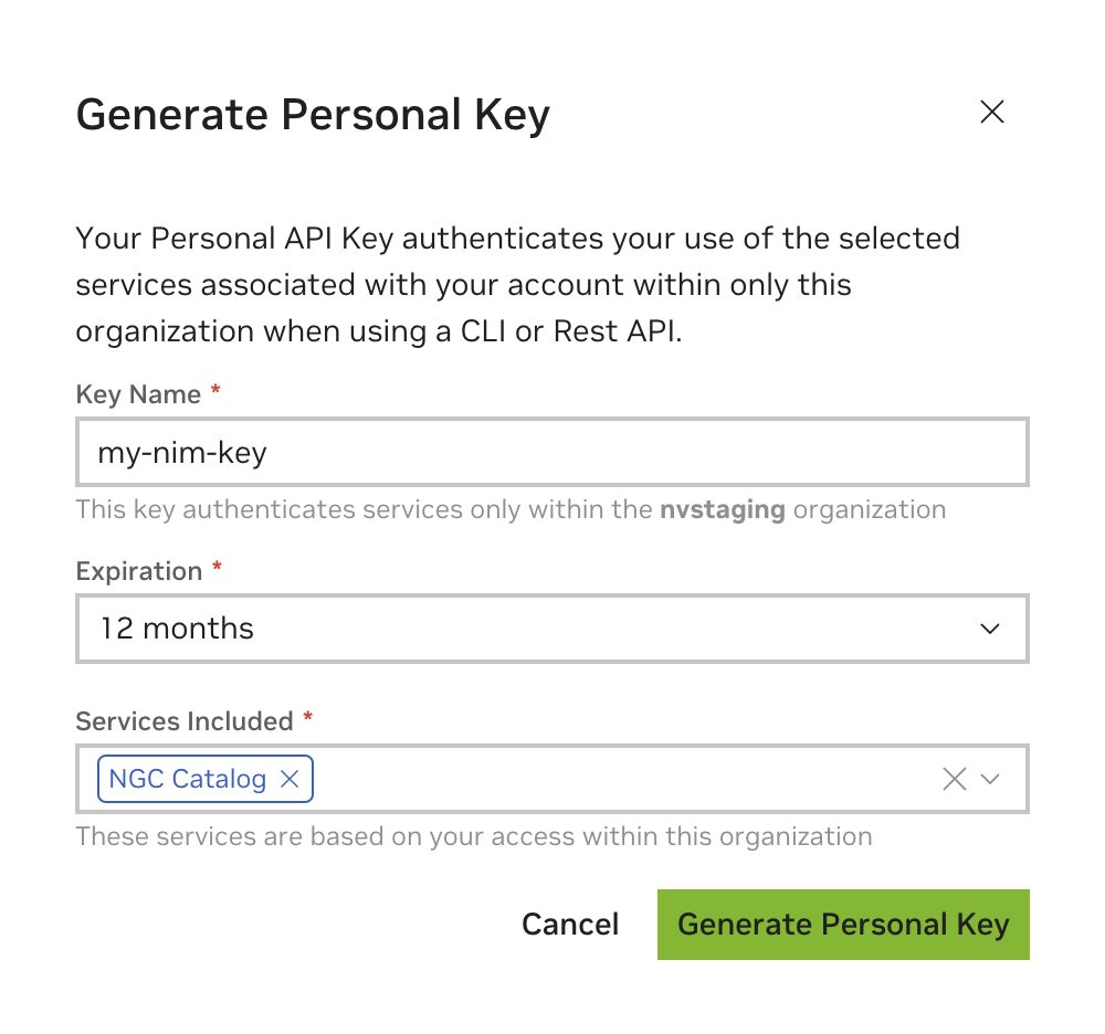 Generate Personal Key