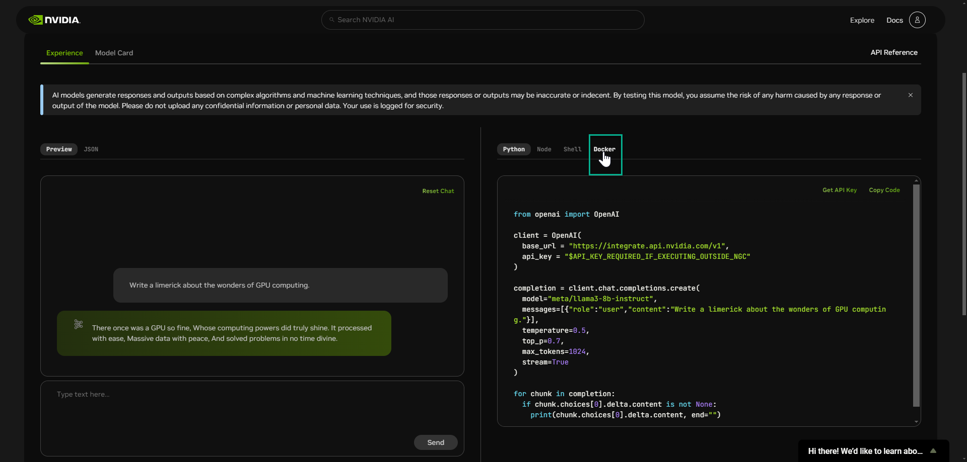Click Docker