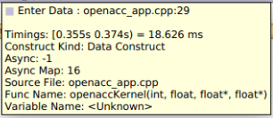 OpenACC construct tooltip